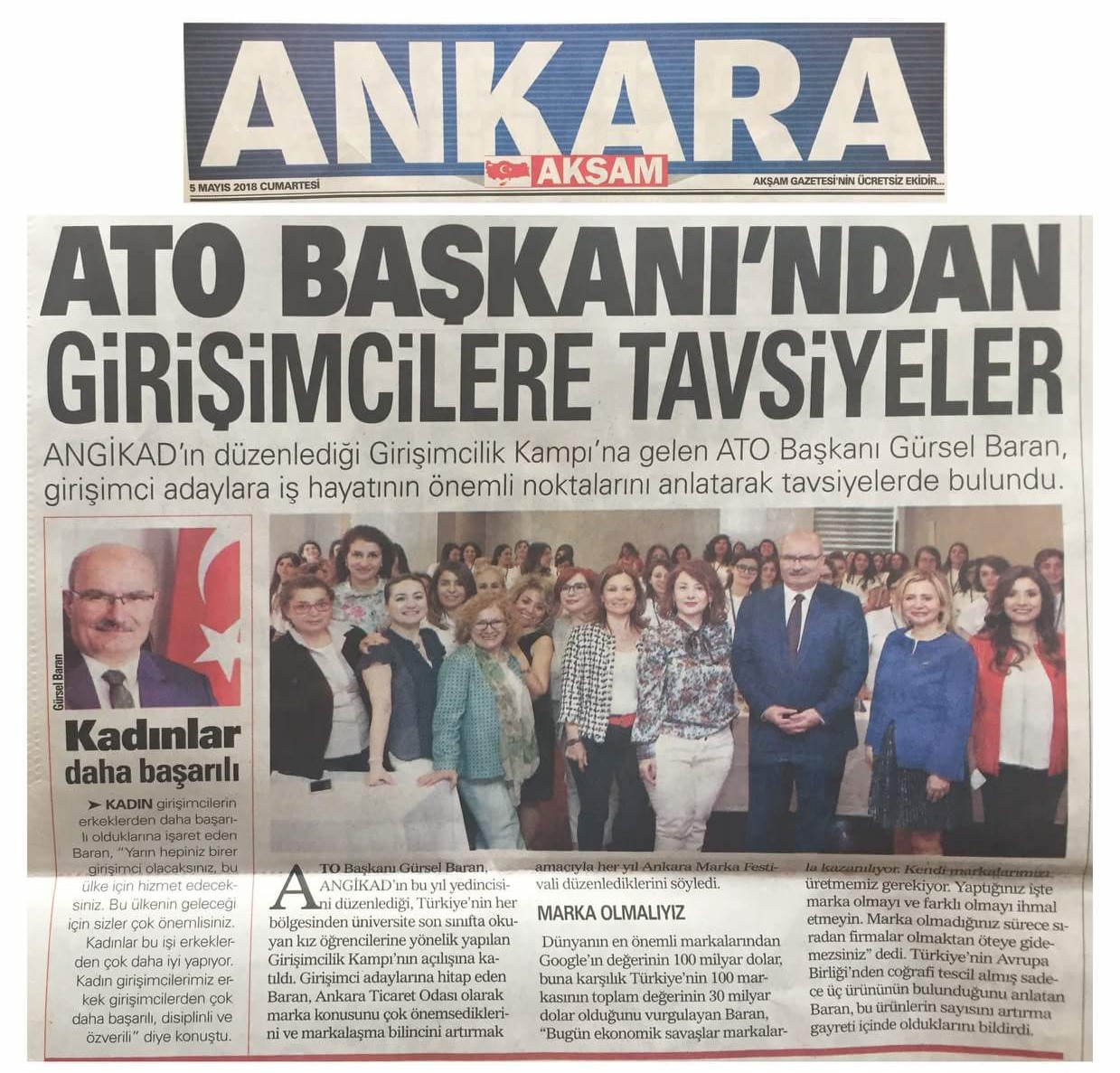 Sabah Ankara - ATO Başkanı'ndan Girişimcilere Tavsiyeler